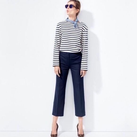 J. Crew Patio Cropped Pant Navy blue NEW - Picture 8 of 8